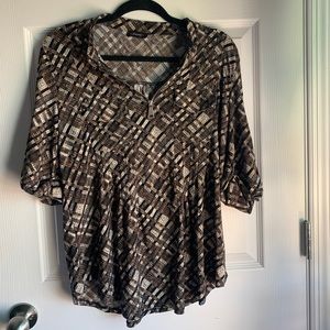 Brown Blouse w/ Zipper
